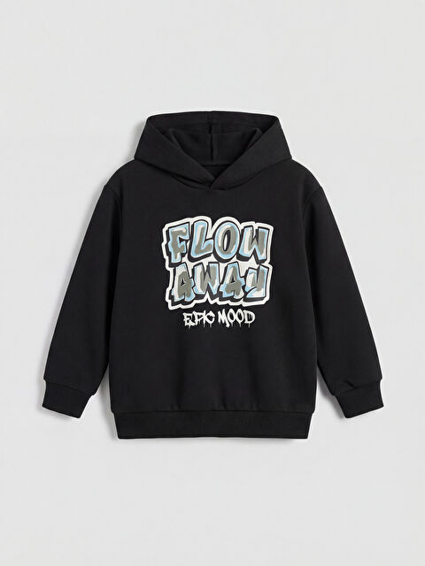 LCW Kids Kapüşonlu Baskılı Erkek Çocuk Sweatshirt - S6D052Z4-CVL