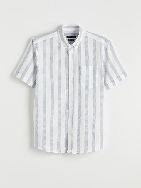 LCWAIKIKI Classic Regular Fit Çizgili Armürlü Erkek Gömlek - S6D053Z8-LJX