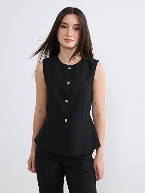 Soulife Petite Bisiklet Yaka Kadın Klasik Yelek - S6E054Z8-CVL