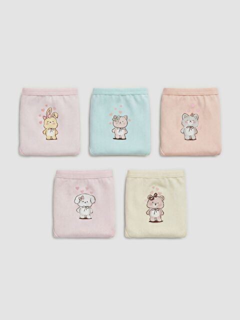 LCW Kids Baskılı Kız Çocuk Külot 5'li - S6B058Z1-FX2