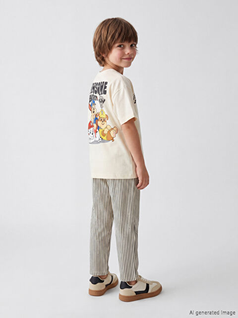 LCW Kids Bisiklet Yaka Paw Patrol Baskılı Erkek Çocuk Tişört ve Pantolon