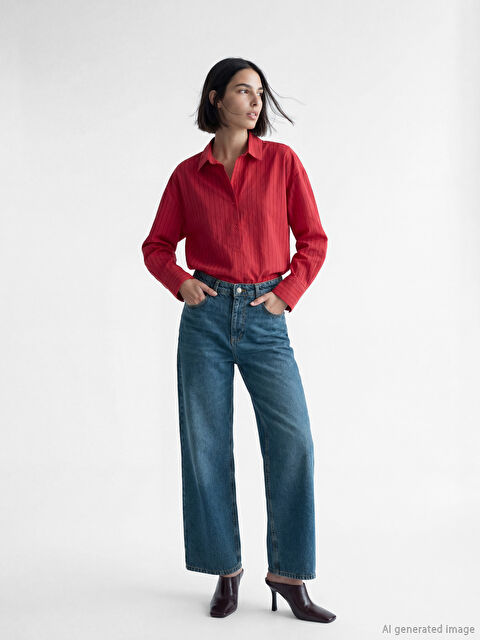 LCW Jeans Baggy Fit Kadın Jean Pantolon - S6C061Z8-507