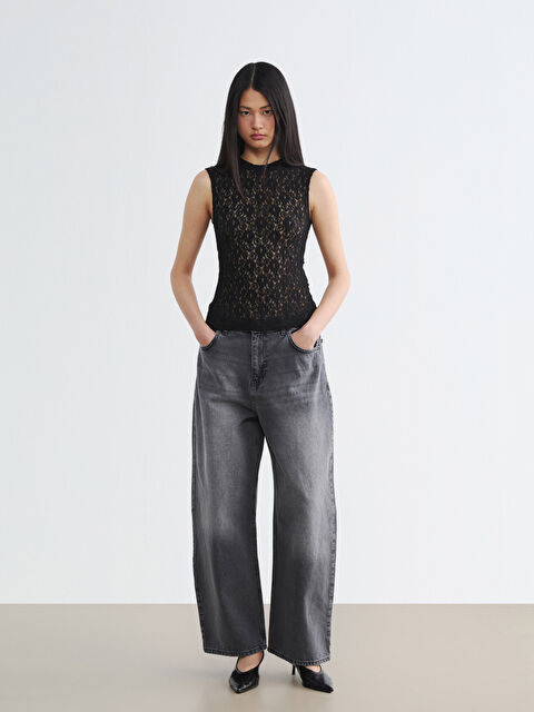 LCW Jeans Baggy Fit Kadın Jean Pantolon - S6B062Z8-GRD