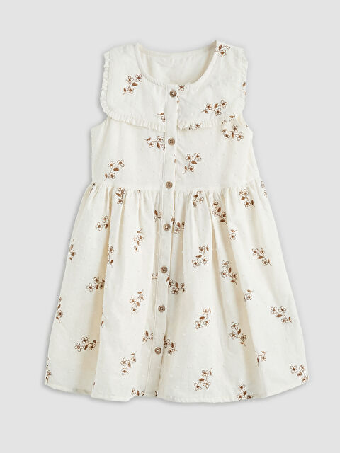 LCW Kids Kare Yaka Çiçekli Kız Çocuk Elbise - S6A063Z1-LRA