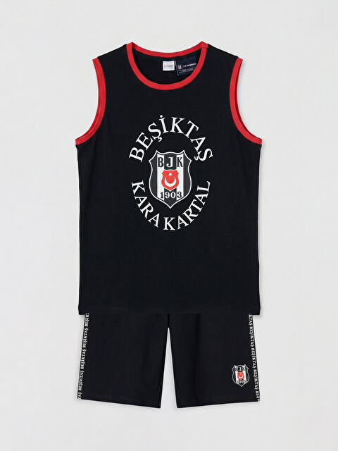 LCW Kids Beşiktaş Baskılı Erkek Çocuk Şortlu Pijama Takımı