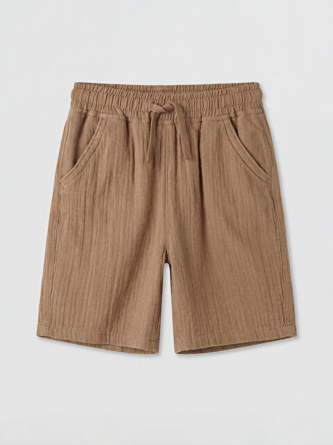 LCW baby Beli Lastikli ve Bağcıklı Müslin Erkek Çocuk Şort