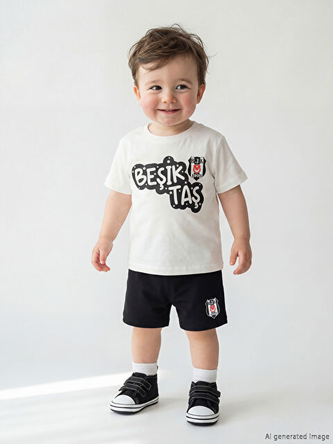 LCW baby Beşiktaş Lisanslı Erkek Bebek Tişört ve Şort Takım