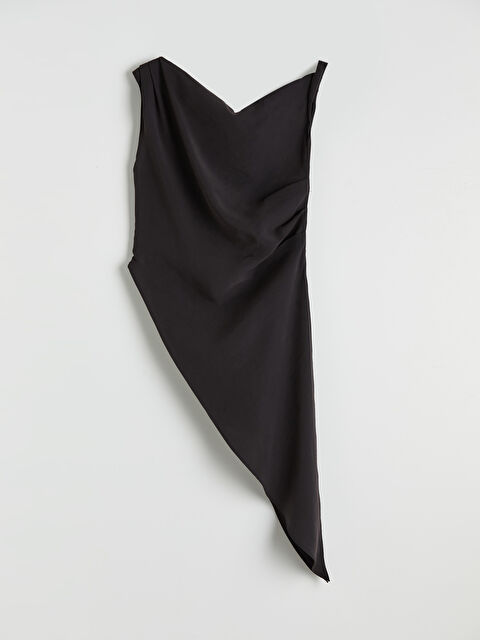 LCW Vision Dökümlü Yaka Modal Karışımlı Asimetrik Kesim Bluz - S6OM55Z8-CVL