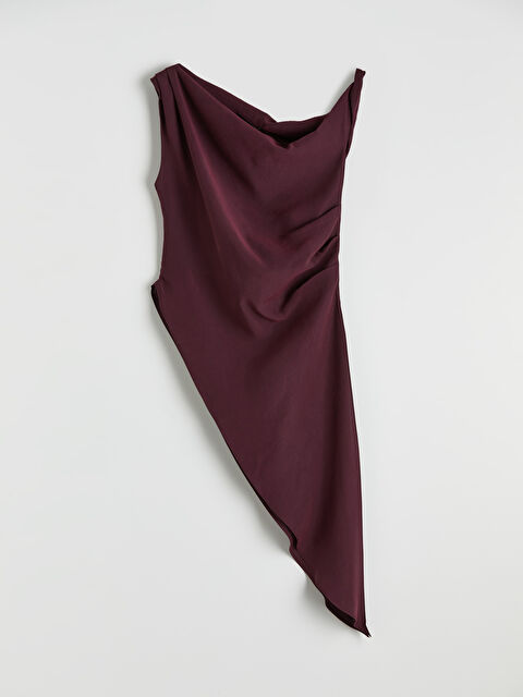 LCW Vision Dökümlü Yaka Modal Karışımlı Asimetrik Kesim Bluz - S6OM55Z8-CWK