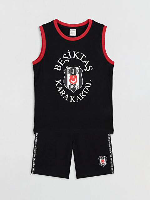 LCW Kids Beşiktaş Baskılı Erkek Çocuk Şortlu Pijama Takımı