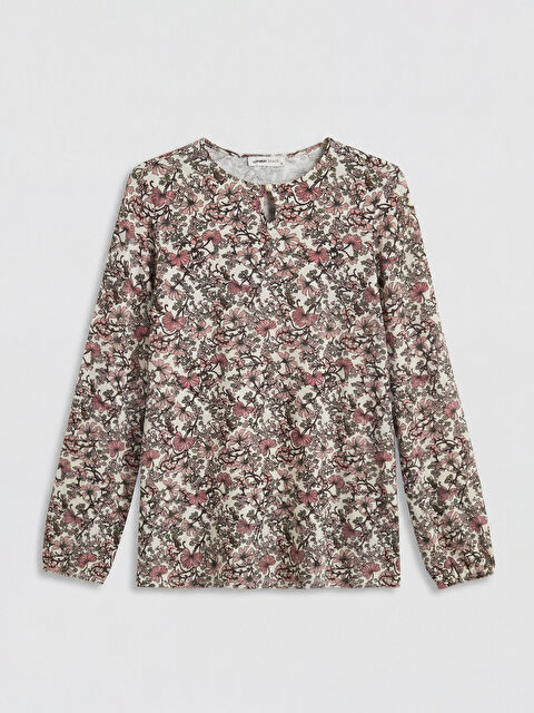 LCW Grace Bisiklet Yaka Desenli Bluz