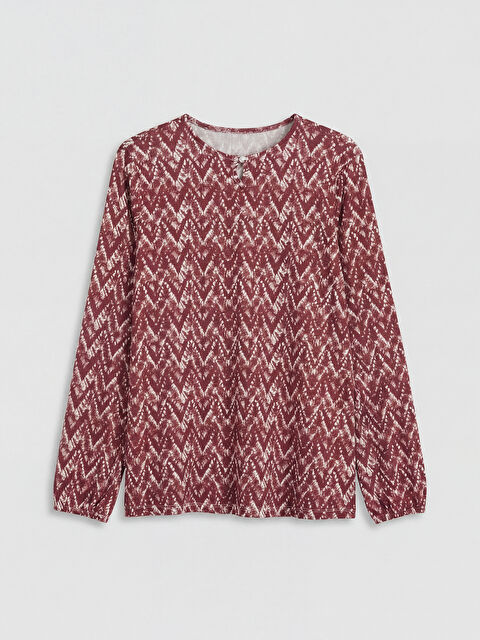 LCW Grace Bisiklet Yaka Desenli Bluz - S6B085Z8-LQV