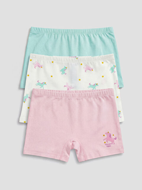 LCW Kids Baskılı Kız Çocuk Boxer 3'lü - S6C088Z1-LRA