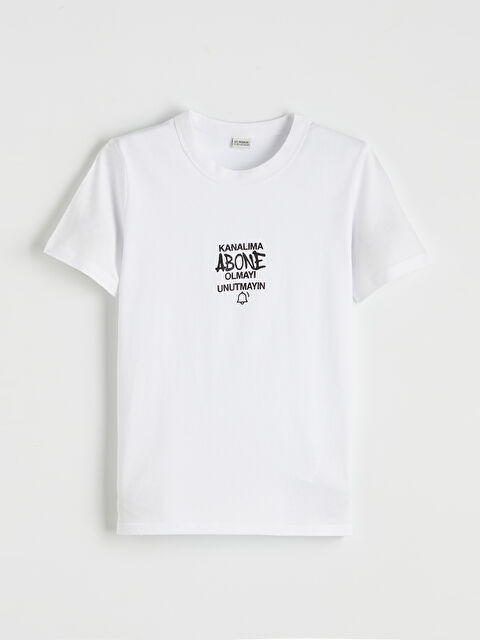 LCW Kids Bisiklet Yaka Baskılı Erkek Çocuk Tişört - S6B090Z4-Q6K