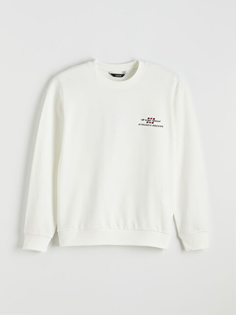 XSIDE Bisiklet Yaka Baskılı Erkek Sweatshirt - S6A091Z8-R9J