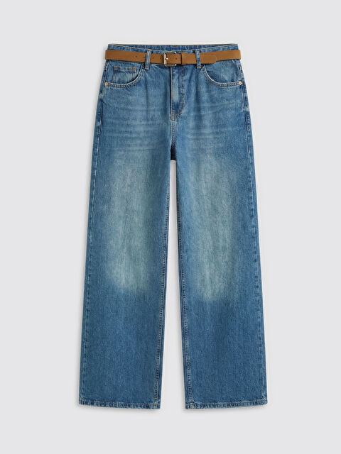 LCW Jeans Beli Kemerli Wideleg Kadın Jean Pantolon - S6A092Z8-JVU