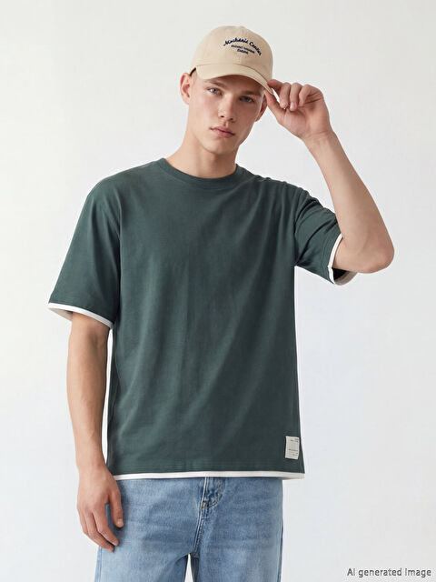 XSIDE Bisiklet Yaka Penye Erkek Tişört