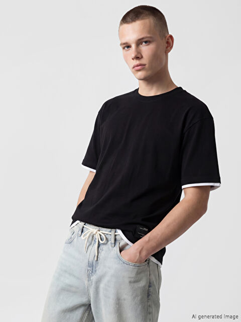 XSIDE Bisiklet Yaka Penye Erkek Tişört