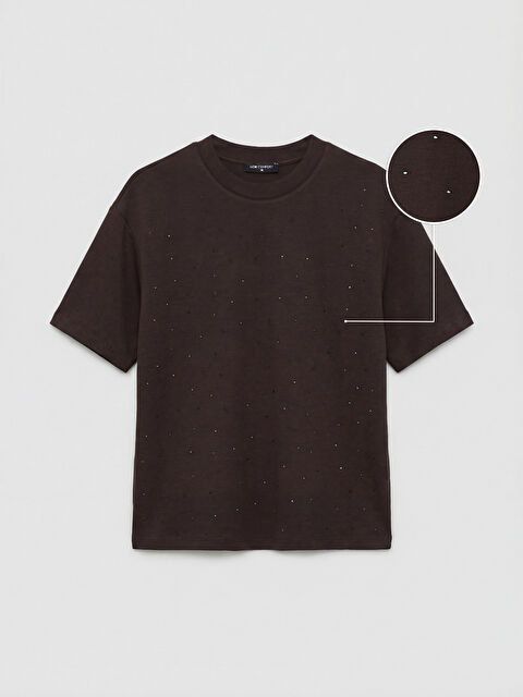 LCW Comfort Taşlı Soft Touch Kadın Tişört - S6E097Z8-HMK