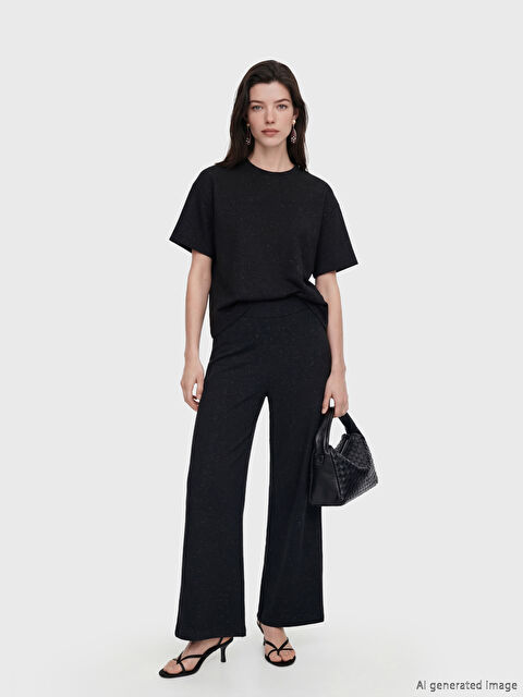 LCW Comfort Desenli Soft Touch Kadın Tişört