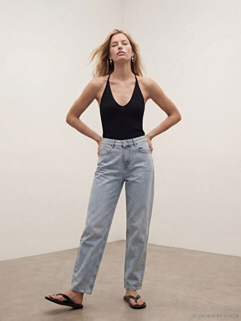 LCW Jeans Yüksek Bel Straight Fit Kadın Jean Pantolon - S6OM60Z8-311