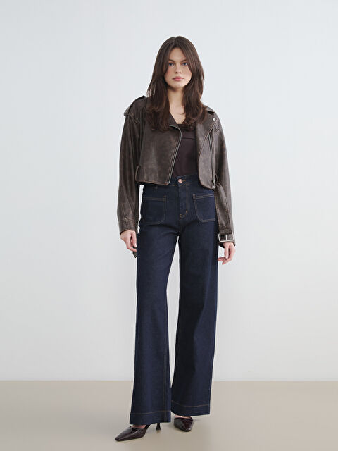 LCW Jeans Yüksek Bel Wideleg Kadın Jean Pantolon - S6OM64Z8-309