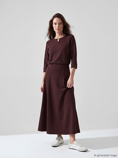 LCW Grace Beli Lastikli Kloş Etek	 - S6F101Z8-ZKL