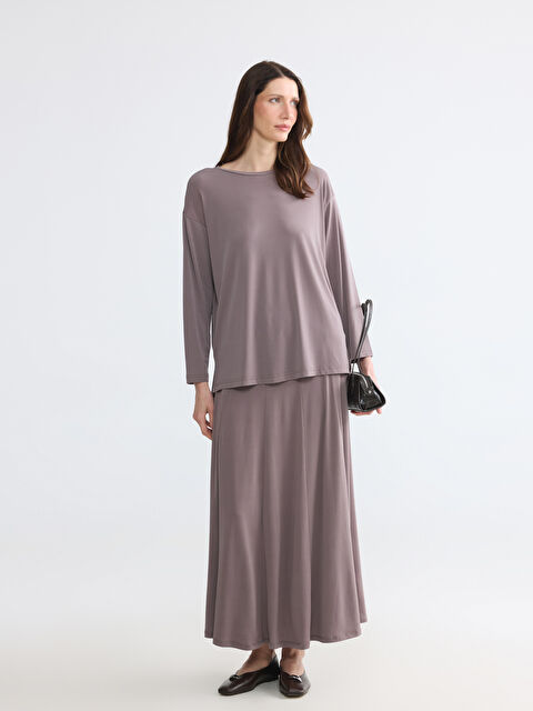 LCW Grace Beli Lastikli Pileli Etek