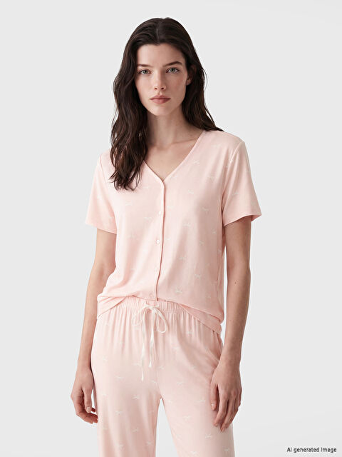 LCW DREAM Fiyonk Desenli Hamile Pijama Takım