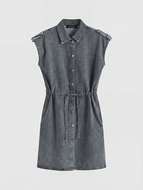 Natuvera Gömlek Yaka Mini Jean Elbise - S6F110Z8-ZZK