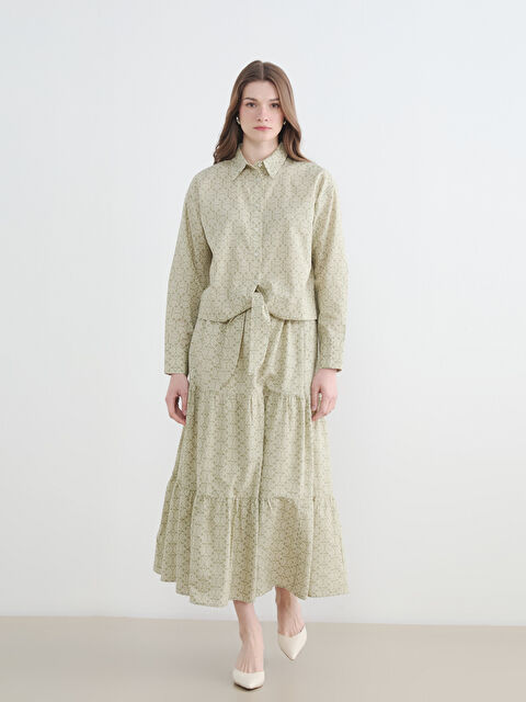 LCW Modest Beli Lastikli Desenli Katkat Etek - S6B114Z8-LRK