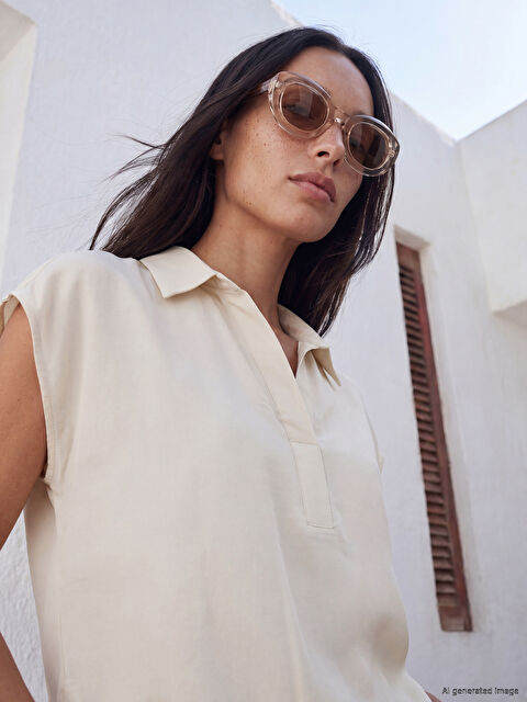 LCW STUDIO Gömlek Yaka Modal Karışımlı Bluz