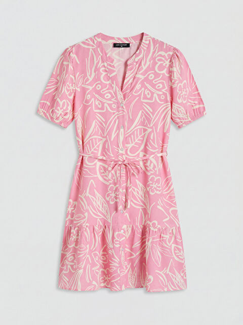 LCW Comfort Kaçık Yaka Beli Kuşaklı Elbise