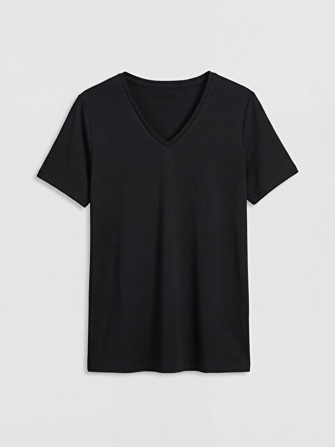 LCWAIKIKI Classic V Yaka Kadın Tişört	 - S6F121Z8-CVL