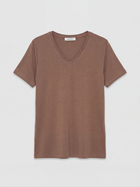LCWAIKIKI Classic V Yaka Kadın Tişört	 - S6F121Z8-R1T