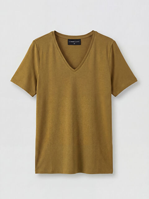 LCW EVERYDAY V Yaka Kadın Tişört	 - S6F121Z8-H7S