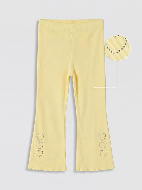 LCW baby Kız Çocuk Taşlı İspanyol Paça Fitilli Tayt