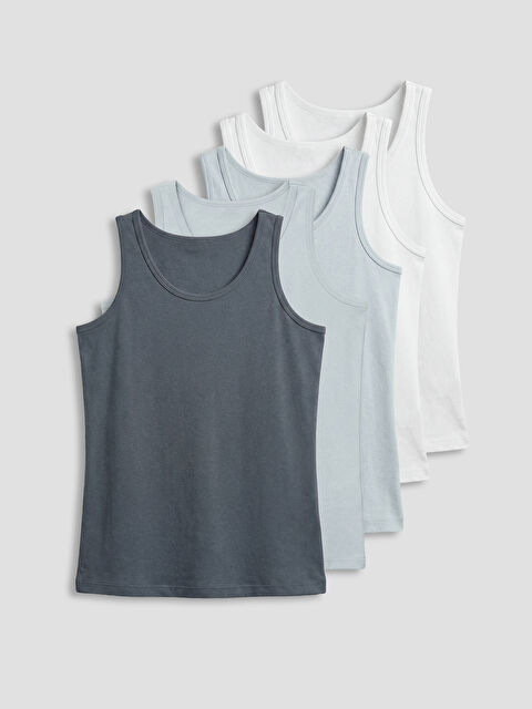 LCW Kids Bisiklet Yaka Erkek Çocuk Atlet 5'li - S6A134Z4-HFP