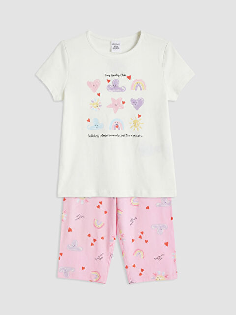 LCW Kids Bisiklet Yaka Kız Çocuk Şortlu Pijama Takımı