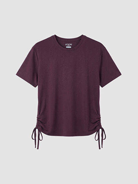 KOOR SPORT Büzgülü Modal Karışımlı Kadın Spor Tişört