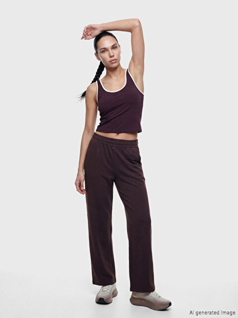 KOOR SPORT Beli Lastikli Soft Touch Kadın Eşofman Altı