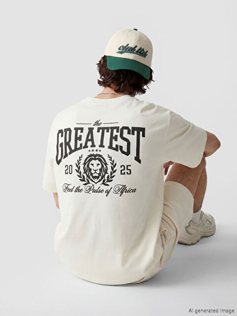 XSIDE تي شيرت رجالي مطبوع بكول مدور