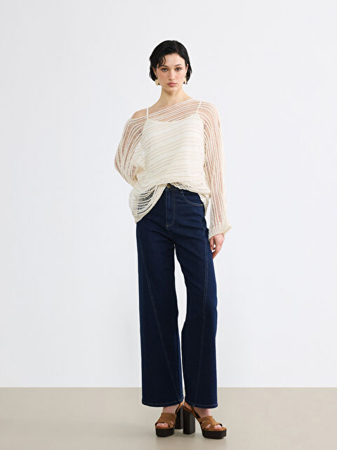 Soulife Yüksek Bel Wideleg Kadın Jean Pantolon - S6D148Z8-CRP