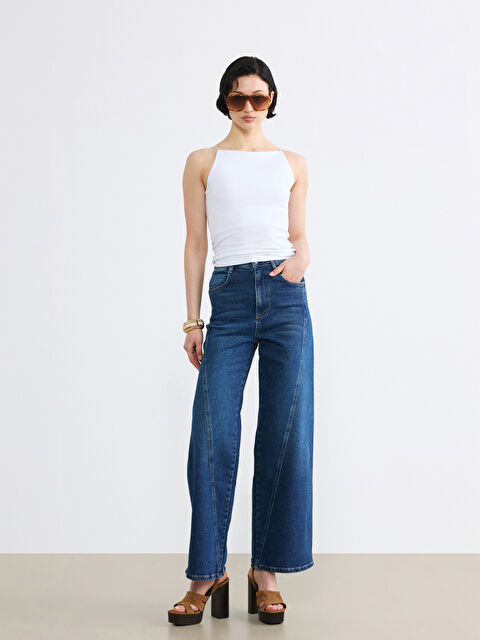 Soulife Yüksek Bel Wideleg Kadın Jean Pantolon - S6D148Z8-Z0C