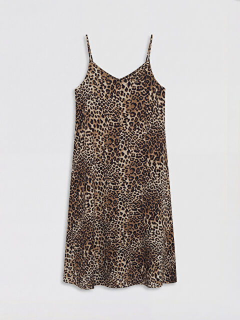 LCWAIKIKI Classic Leopar Desenli İp Askılı  A Kesim Elbise