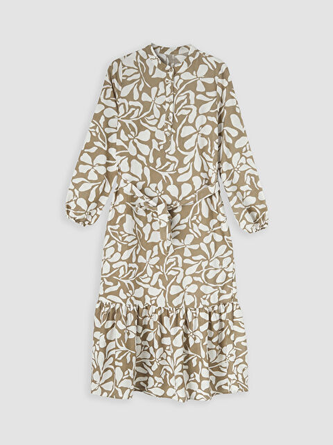 LCW EVERYDAY Hakim Yaka Desenli Kuşaklı Elbise