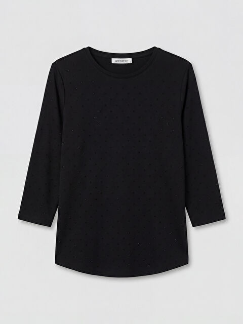 LCW EVERYDAY Bisiklet Yaka Taşlı Bluz - S6F154Z8-CVL