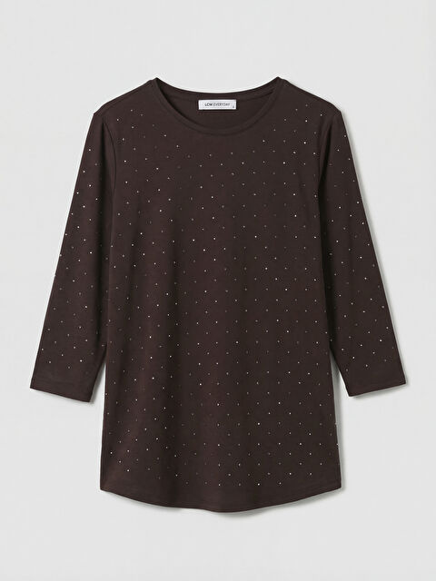 LCW EVERYDAY Bisiklet Yaka Taşlı Bluz - S6F154Z8-HMK