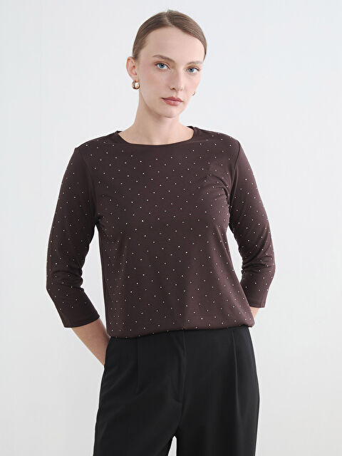 LCW EVERYDAY Bisiklet Yaka Taşlı Bluz