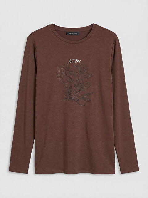 LCW EVERYDAY Bisiklet Yaka Taşlı Kadın Body - S6E155Z8-HDR